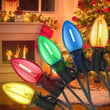 Guirlande lumineuse extérieur C7 colorée IP44, ampoules LED, 7,6 à 20 m