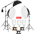 Kit 3 softbox avec perche et pieds de 2 m, octogonaux 70 cm ou rectangulaires 50 x 70 cm
