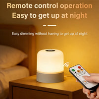 Veilleuse LED rechargeable tactile, télécommande, 3 teintes de lumière