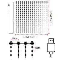Rideau lumineux LED RGB connecté, application et télécommande, 1 à 3 m
