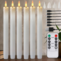 Bougies LED coniques rechargeables USB-C, têtes de flamme interchangeables, 6 à 24