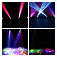Lyre beam 275 W – faisceaux colorés et gobos projetés en situation