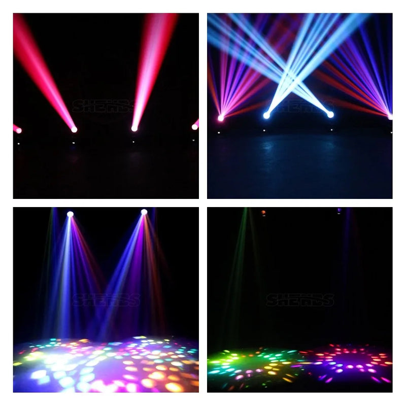 Lyre beam 275 W – faisceaux colorés et gobos projetés en situation
