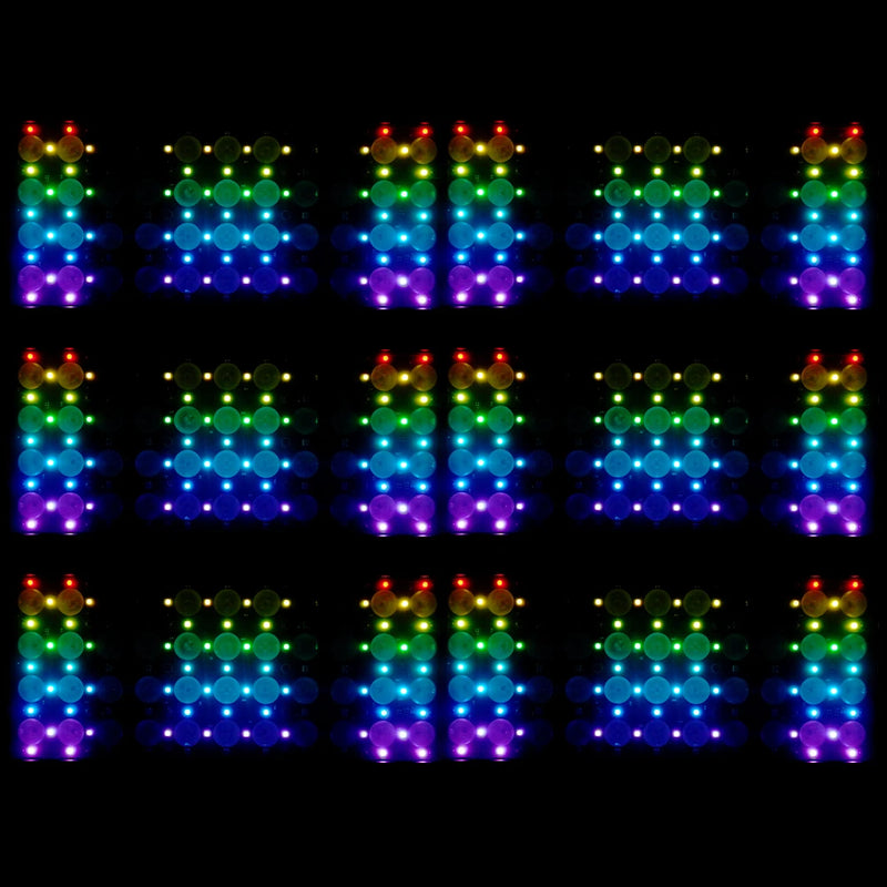 Projecteur LED extérieur IP65 44 x 10 W – motifs de LED colorées sur fond noir
