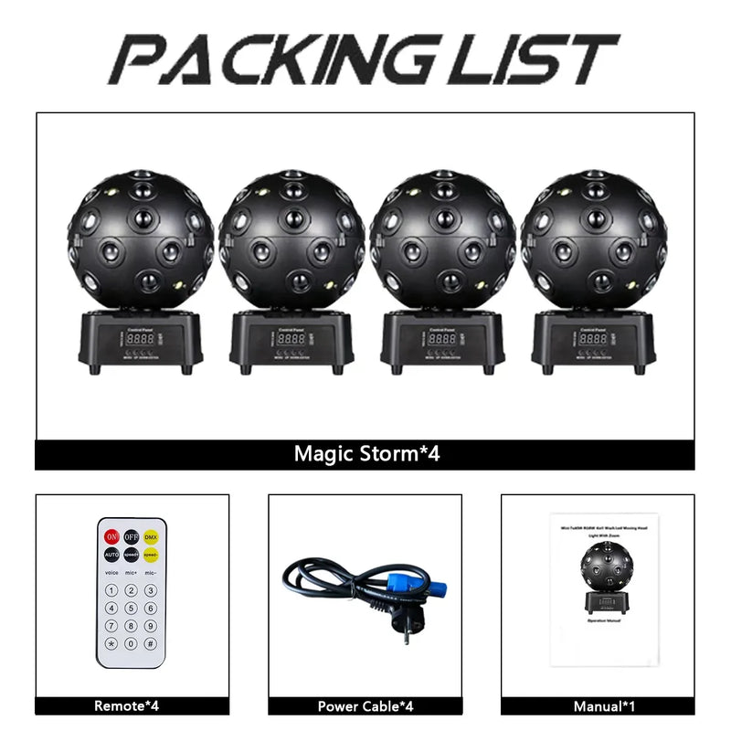 Boule magique rotative à LED 150 W, DMX 15 canaux et télécommande, à l'unité ou par lot
