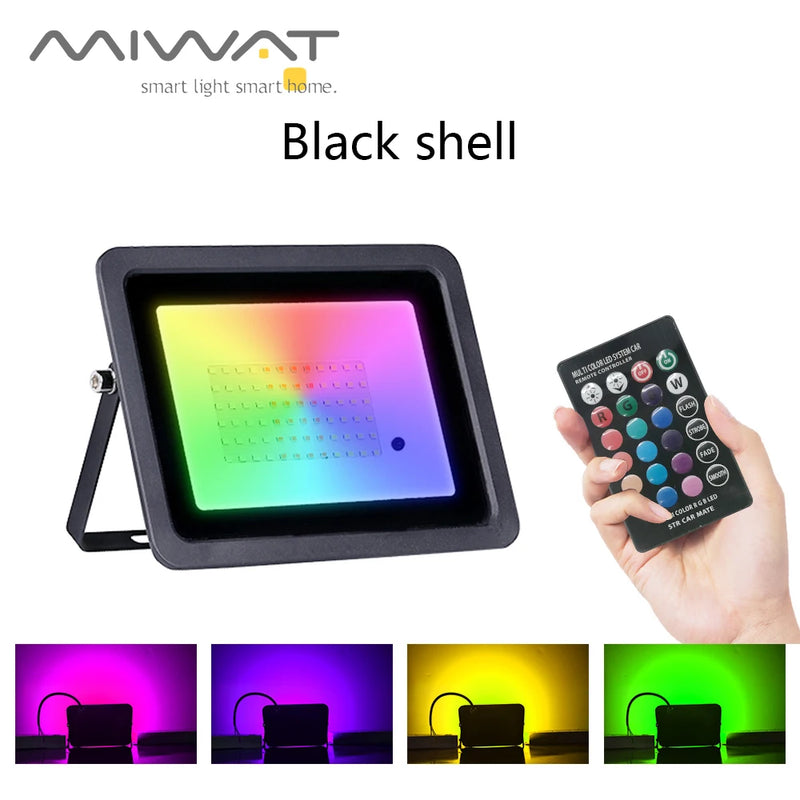 Projecteur RGB IP68 – version coque noire avec télécommande