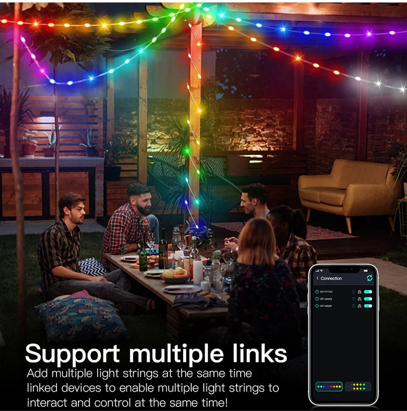 Guirlande féerique LED RGBIC Bluetooth – liaison de plusieurs guirlandes depuis l'application