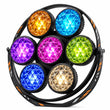 Projecteur vintage 7 LED COB dorées et RGB, 350 W, à l'unité ou par lot