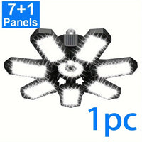 Ampoule LED de garage déformable 7+1 panneaux orientables, culot E26/E27