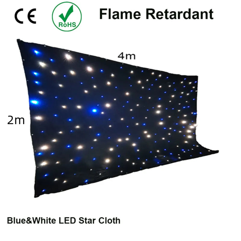 Rideau ciel étoilé LED sur velours noir avec contrôleur DMX, de 2 x 3 m à 4 x 10 m