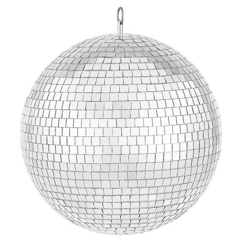 Boule à facettes disco miroir 30 cm en verre avec anneau de suspension