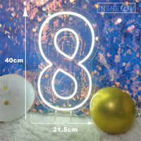 Néon LED chiffre d'anniversaire 40 cm, USB avec interrupteur