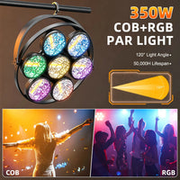 Projecteur vintage 7 LED COB dorées et RGB, 350 W, à l'unité ou par lot