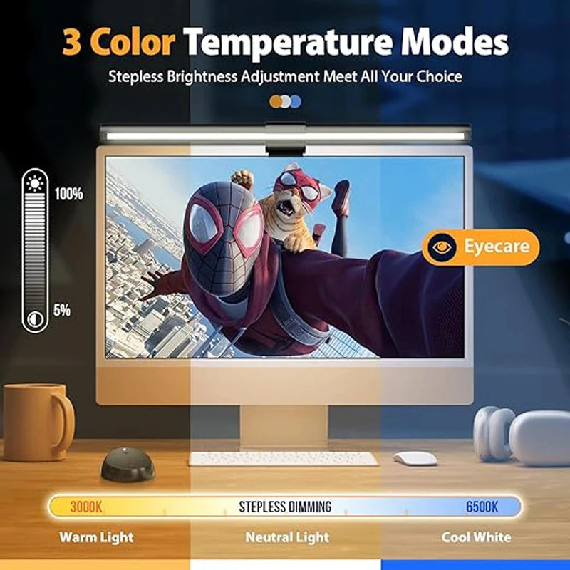 Barre lumineuse écran 44 cm – trois modes de température de couleur de 3000 K à 6500 K