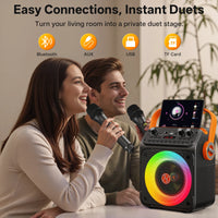 Enceinte karaoké familiale – connexions Bluetooth, AUX, USB et carte TF