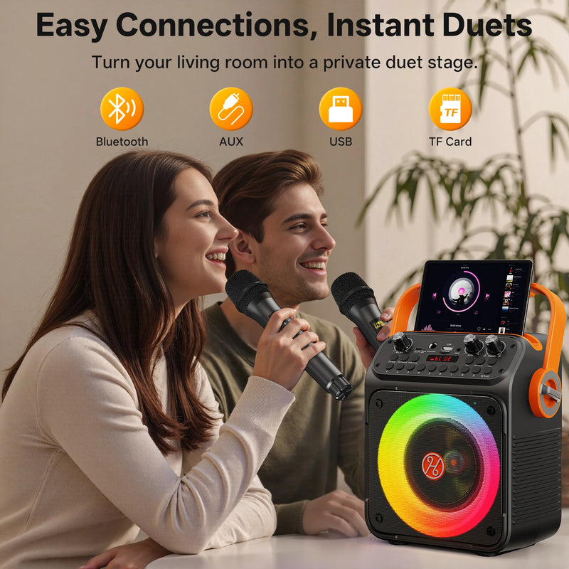 Enceinte karaoké familiale – connexions Bluetooth, AUX, USB et carte TF
