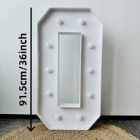 Chiffre lumineux géant 91,5 cm en carton mousse – chiffre 0 de 91,5 cm de haut