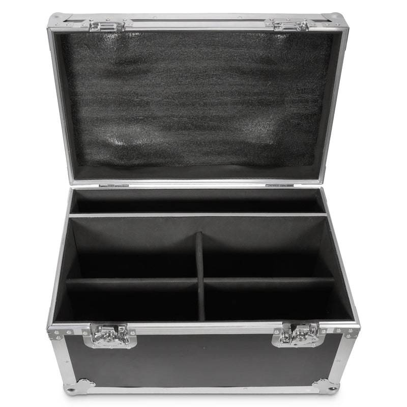 Flight case à roulettes pour 4 projecteurs PAR LED à 18 LED, 4 compartiments, 62,5 cm