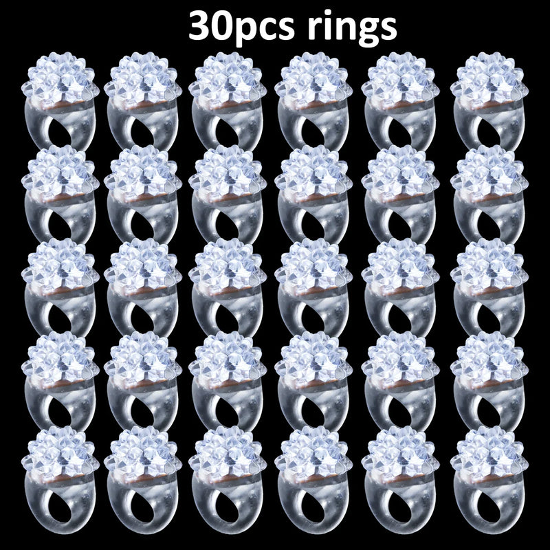 Lots de lunettes, bracelets et bagues lumineux LED blancs pour mariage, de 20 à 50 pièces