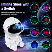 Lampe projecteur astronaute – 8 effets lumineux de nébuleuse et de ciel étoilé