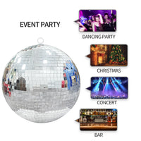 Boule à facettes en verre miroir – usages en soirée dansante, Noël, concert et bar
