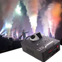Machine à fumée 2000 W à double tube, DMX 13 canaux, LED RGB et télécommande sans fil