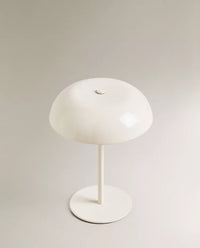 Lampe champignon métal sans fil rechargeable, commande tactile, 21 cm