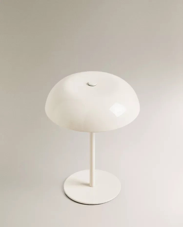 Lampe champignon métal sans fil rechargeable, commande tactile, 21 cm