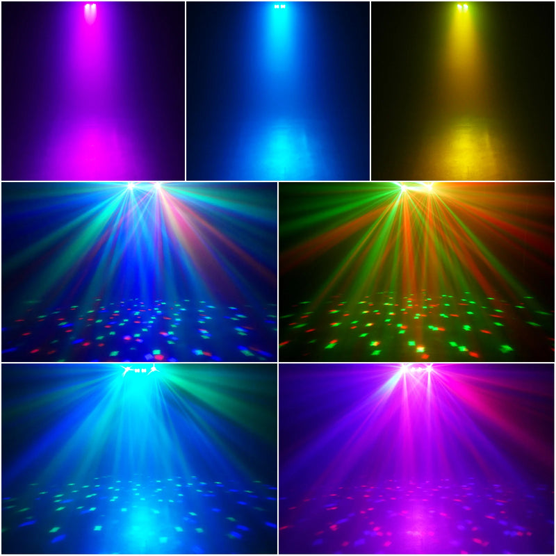 Jeu de lumière soirée à 2 boules magiques – sept exemples d'effets colorés