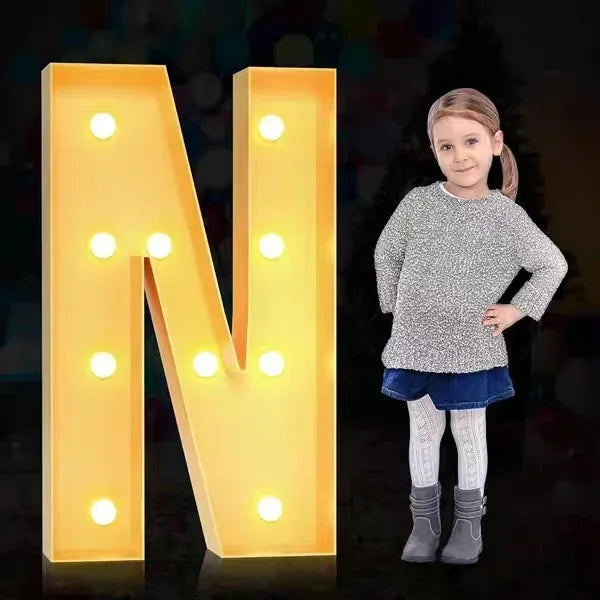Lettre lumineuse géante à remplir de ballons, A à Z et &, 70, 100 ou 120 cm
