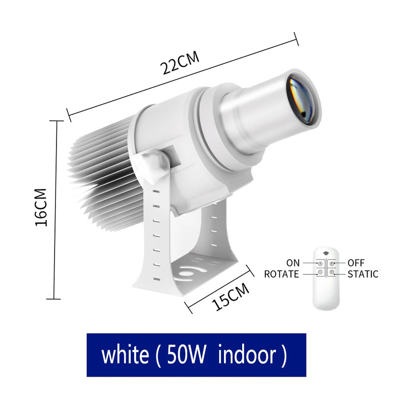 Projecteur gobo personnalisé IP67 rotatif, noir ou blanc, 35 à 100 W