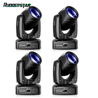 Lot de 4 lyres LED beam 200 W, 7 gobos, DMX, avec ou sans flight case