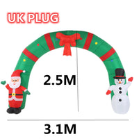 Arche de Noël gonflable lumineuse, père Noël et bonhomme de neige, 3,1 m