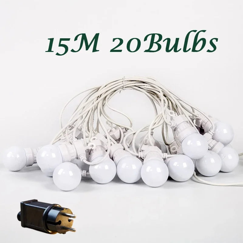Guirlande guinguette G50 LED extérieur connectable – modèle de 15 m à 20 ampoules