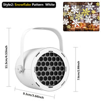 Projecteur LED flocons de neige, motifs de Noël, USB, noir ou blanc