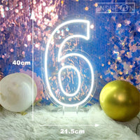 Néon LED chiffre d'anniversaire 40 cm, USB avec interrupteur