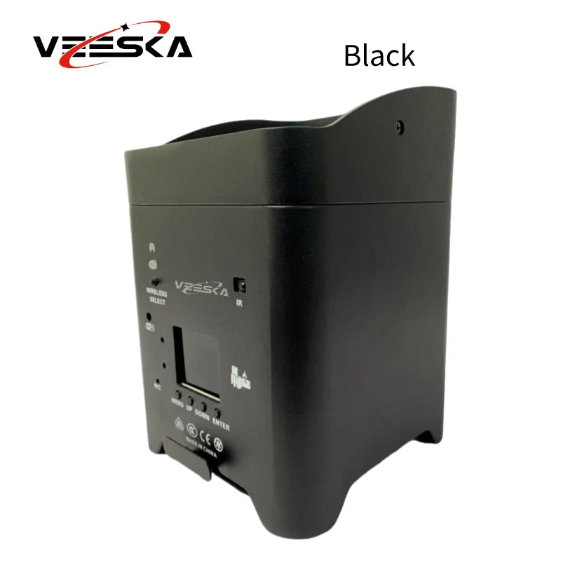 Uplight sans fil 6 x 15 W – boîtier noir, vue arrière avec le panneau de commande