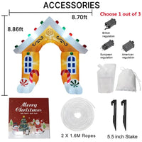 Gonflable de Noël lumineux – accessoires de l'arche en pain d'épice et dimensions