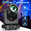 Lyre beam LED 200 W à anneau RGB, 17 gobos, prismes 8 + 16, DMX 20 canaux