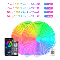 Ruban LED néon RGB – longueurs de 10, 15, 20 et 30 m
