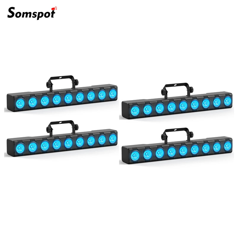 Barre LED RGBW 9 x 4 W – lot de 4 barres à LED bleues