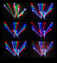 Mini lyre LED 4 bras RGBW, laser rouge et vert, DMX et télécommande