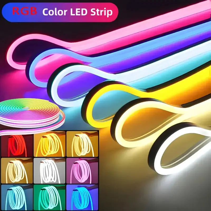 Ruban LED extérieur néon RGB étanche IP67, application, 5 à 30 m