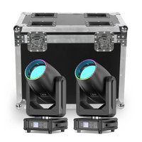 Lyres LED beam 200 W – deux lyres devant le flight case