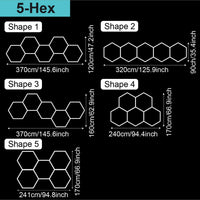 Plafonnier hexagonal LED – modèle de 5 hexagones, formes d'assemblage au choix