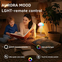 Lampe méduse LED, veilleuse rechargeable à 9 tentacules, télécommande