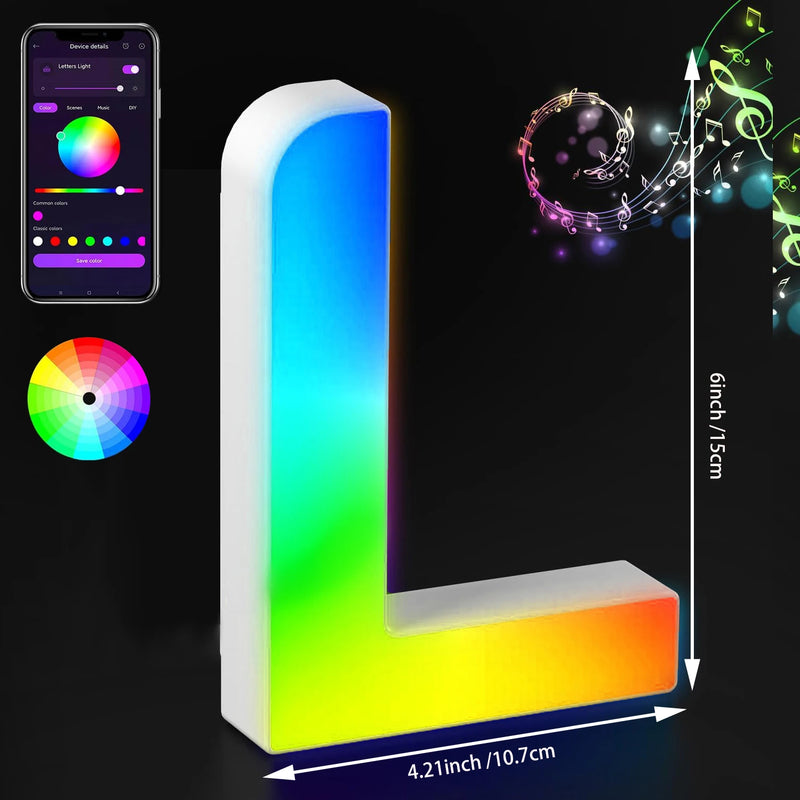 Lettres lumineuses LED RGB 15 cm – lettre L
