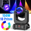 Lot de 4 lyres LED beam 150 W, prisme à 18 facettes, 7 gobos, DMX 12 canaux