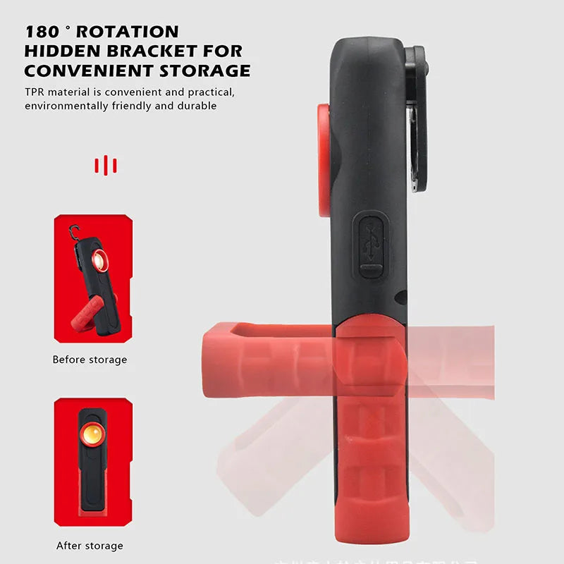 Lampe d'inspection LED rechargeable pour détailing auto, magnétique, 4 modes de lumière