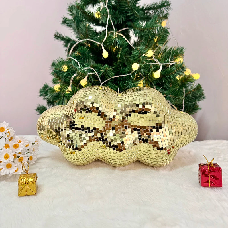 Boule à facettes déco en nuage – finition dorée